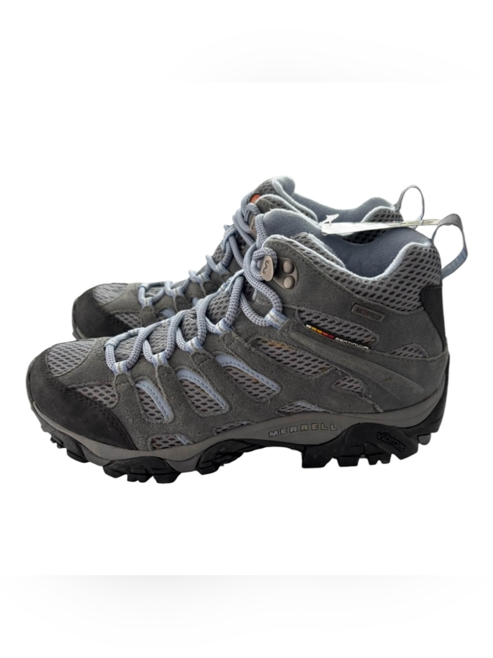 NWT Merrell Gray Blue Moab 2 Mid GTX Waterproof Hiking Shoes SZ 7.5